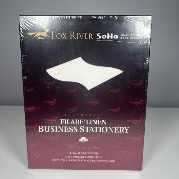 Fox River SOHO TechReady Filare Linen Business Stationery 8 1/2" x 11" 100 Sheet - Picture 1 of 4